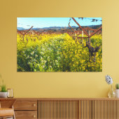 Grapevines en mosterdbloemen canvas afdruk (Insitu (Woonkamer))