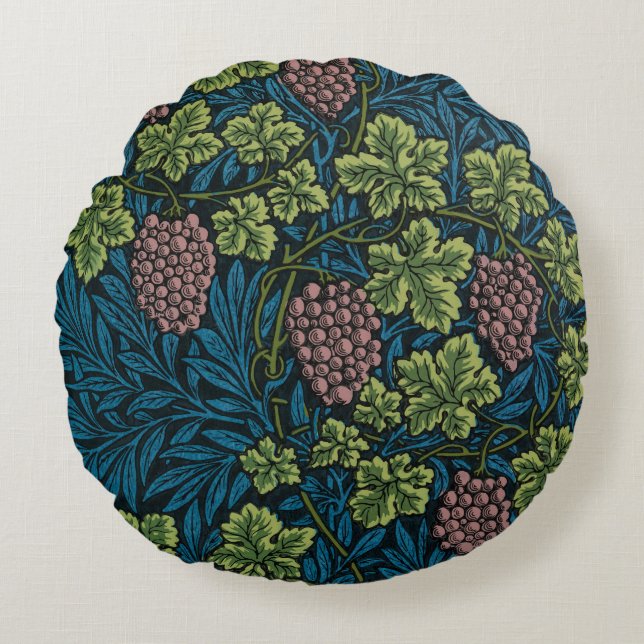  Grapevines with clusters of pink grapes  Rond Kussen (Voorkant)