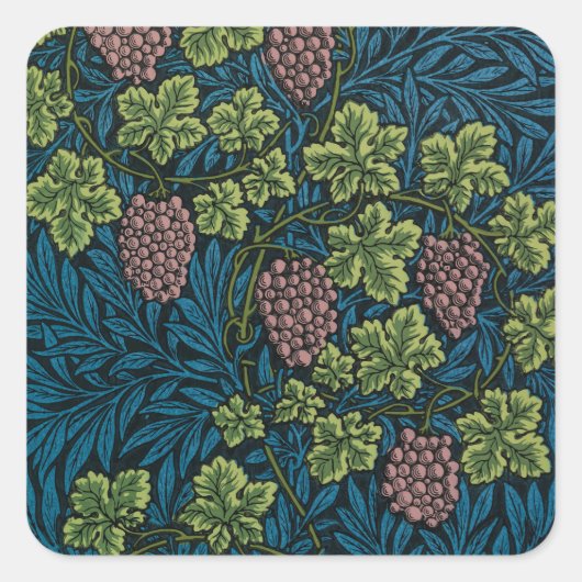  Grapevines with clusters of pink grapes  Vierkante Sticker (Voorkant)