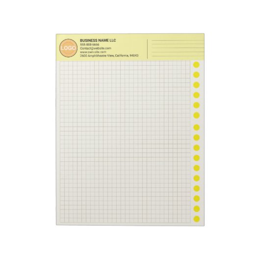 Graph Paper with Logo (Inch Squares) Custom Grid Notitieblok (Linkerzijde)