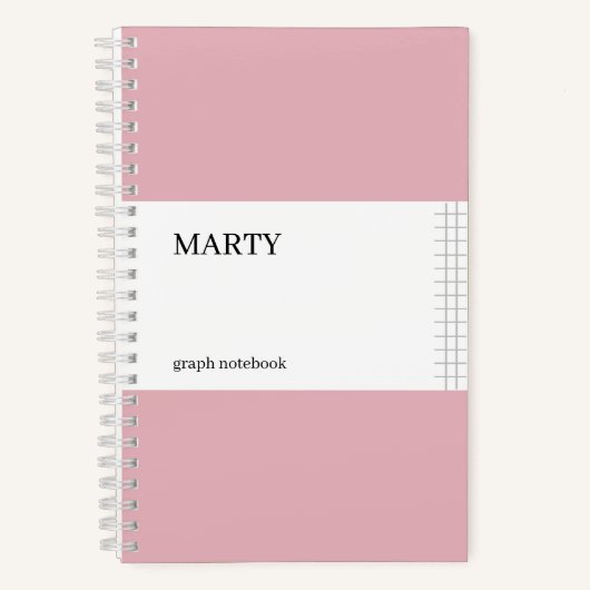 Graph Roze Notitieboek met Monogram (Voorkant)