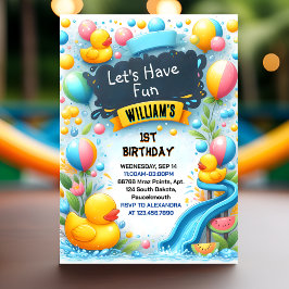 Graph Splash Bubbles Zomer Eend Schuim 1e Verjaard Kaart