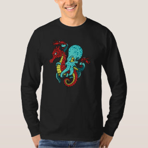 Graphic 365 Halloween Kostuum Octopus Zeepaardje T-shirt
