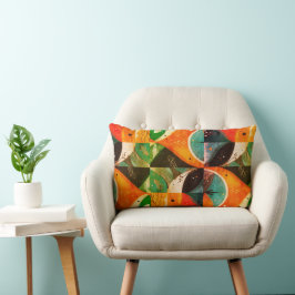 Graphic Abstraction Cotton Lumbar Cushion Kussen