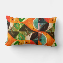 Graphic Abstraction Cotton Lumbar Cushion Kussen
