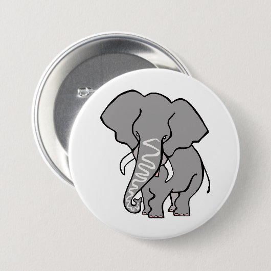 Graphic African ELEPHANT- Dierenvriend-Wildlife - Ronde Button 7,6 Cm (Voorkant /achterkant)