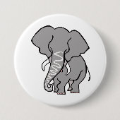 Graphic African ELEPHANT- Dierenvriend-Wildlife - Ronde Button 7,6 Cm (Voorkant)