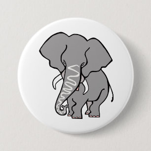 Graphic African ELEPHANT- Dierenvriend-Wildlife - Ronde Button 7,6 Cm