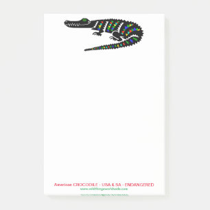 Graphic American CROCODILE - Reptiel - Wildlife - Post-it® Notes
