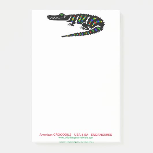 Graphic American CROCODILE - Reptiel - Wildlife - Post-it® Notes (Voorkant)