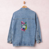 Graphic Art Gestileerde Wolf Wolves Dierlijke Natu Denim Jacket (Hangar)