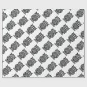 Graphic Art Owl Bird Black White logo Cadeaupapier (Vlak)