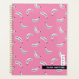 Graphic bananas - tropical fruit personalized name planner