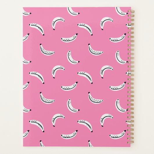 Graphic bananas - tropical fruit personalized name planner (Achterkant)