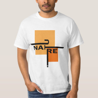 Graphic-based designs: Modern Typography, Orange T-shirt