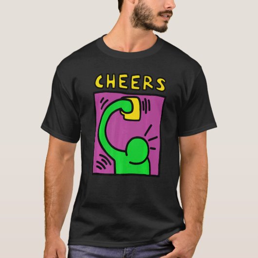 Graphic Beer 80s Pop Parodie T-shirt (Voorkant)