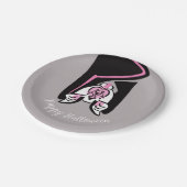 Graphic Black BAT -Happy Halloween - Feest Papieren Bordje (Gekanteld)