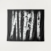 Graphic Black en White Birch Tree Forest Rustic Wandkleed (Voorkant (horizontaal))