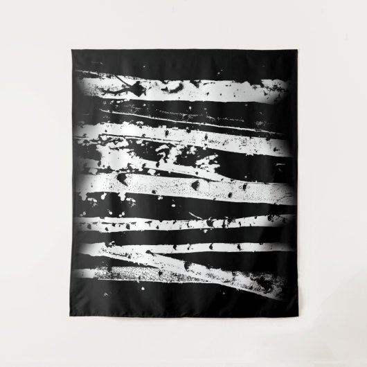 Graphic Black en White Birch Tree Forest Rustic Wandkleed (Voorkant)