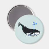 Graphic - Blauwe WALVIS - Wilde dieren - Oceaanspr Magneet (Voorkant / Achterkant)