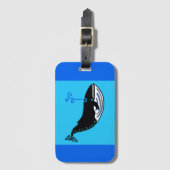 Graphic Blue WHALE - Marine blauw Bagagelabel (Voorkant (verticaal))