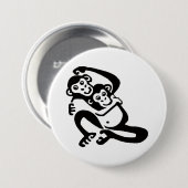 Graphic BONOBO - Chimpansee -Dierenvriend -Primaat Ronde Button 7,6 Cm (Voorkant /achterkant)