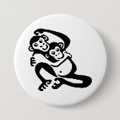 Graphic BONOBO - Chimpansee -Dierenvriend -Primaat Ronde Button 7,6 Cm (Voorkant)