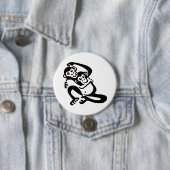 Graphic BONOBO - Chimpansee -Dierenvriend -Primaat Ronde Button 7,6 Cm (In situ)