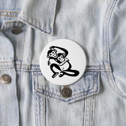 Graphic BONOBO - Chimpansee -Dierenvriend -Primaat Ronde Button 7,6 Cm (In situ)