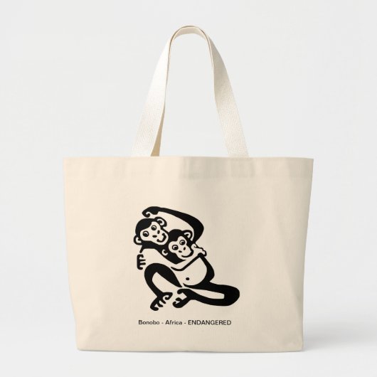 Graphic BONOBO - Chimpansee - Primaat - Grote Tote Bag (Voorkant)