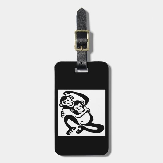 Graphic BONOBO - Chimpansee - Wildlife - Primaat Bagagelabel (Voorkant verticaal)