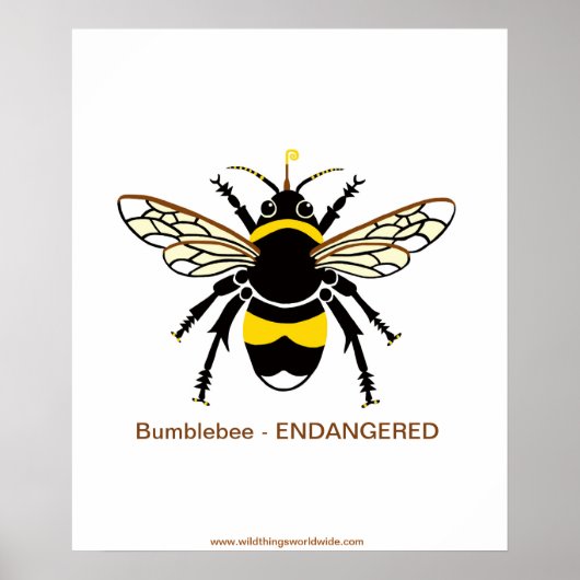 Graphic BUMBLE BEE - Bedreigd - Wildlife - Natuur Poster (Voorkant)