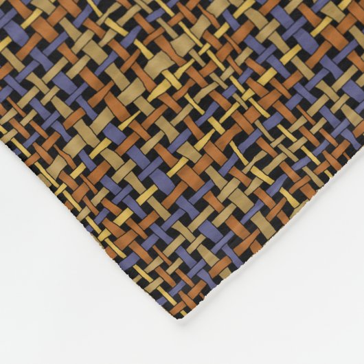 Graphic Burlap Woven Strings Blue Fleece Deken (Hoek)