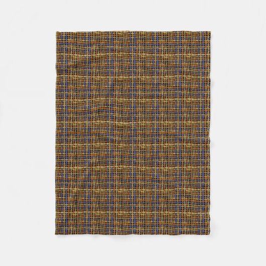 Graphic Burlap Woven Strings Blue Fleece Deken (Voorkant)