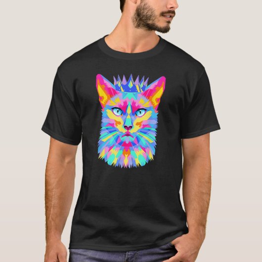 Graphic cat retro for cat  cat mother  Cat Crown T-shirt (Voorkant)
