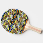 Graphic Cats and Fish Cartoon Ping Pong Paddle Tafeltennisbatje (Zijkant)