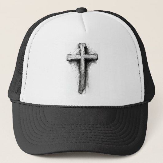 Graphic Christian Cross Trucker Hat Pet (Voorkant)