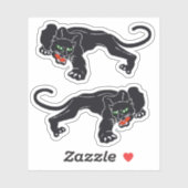 Graphic Crouching Black Panther Wild Cat Sticker (Vel)