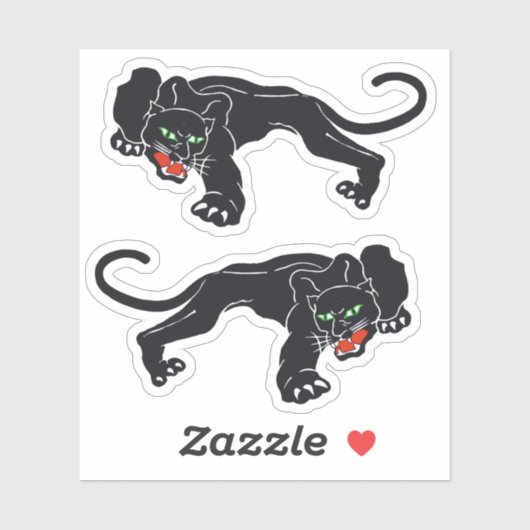  Graphic Crouching Black Panther Wild Cat Sticker (Vel)