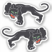  Graphic Crouching Black Panther Wild Cat Sticker (Voorkant)