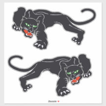 Graphic Crouching Black Panther Wild Cat