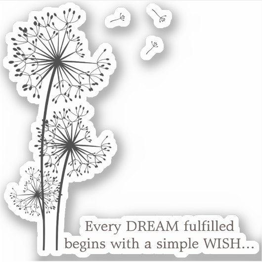 Graphic Dandelion Wish Sticker (Voorkant)