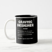 Graphic Designer Definition Funny Job betekenend Tweekleurige Koffiemok (Links)