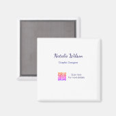 Graphic designer name scan QR code details profess Magneet (Voorkant / Achterkant)