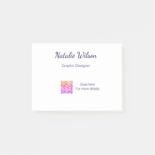 Graphic designer name scan QR code details profess Post-it® Notes (Voorkant)