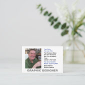 Graphic Designer Photo Visitekaartje (Staand voorkant)
