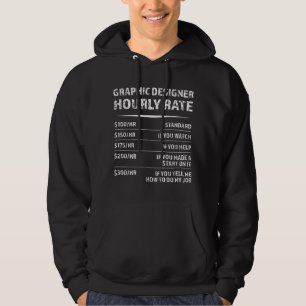 Graphic Designer Uurly Rate Funny Cadeau Hoodie