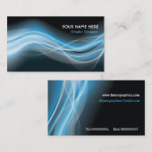 Graphic Designer Visitekaartje blauw witte golf (Voorkant / Achterkant)