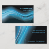 Graphic Designer Visitekaartje blue wave (Voorkant / Achterkant)