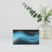 Graphic Designer Visitekaartje blue wave (Staand voorkant)